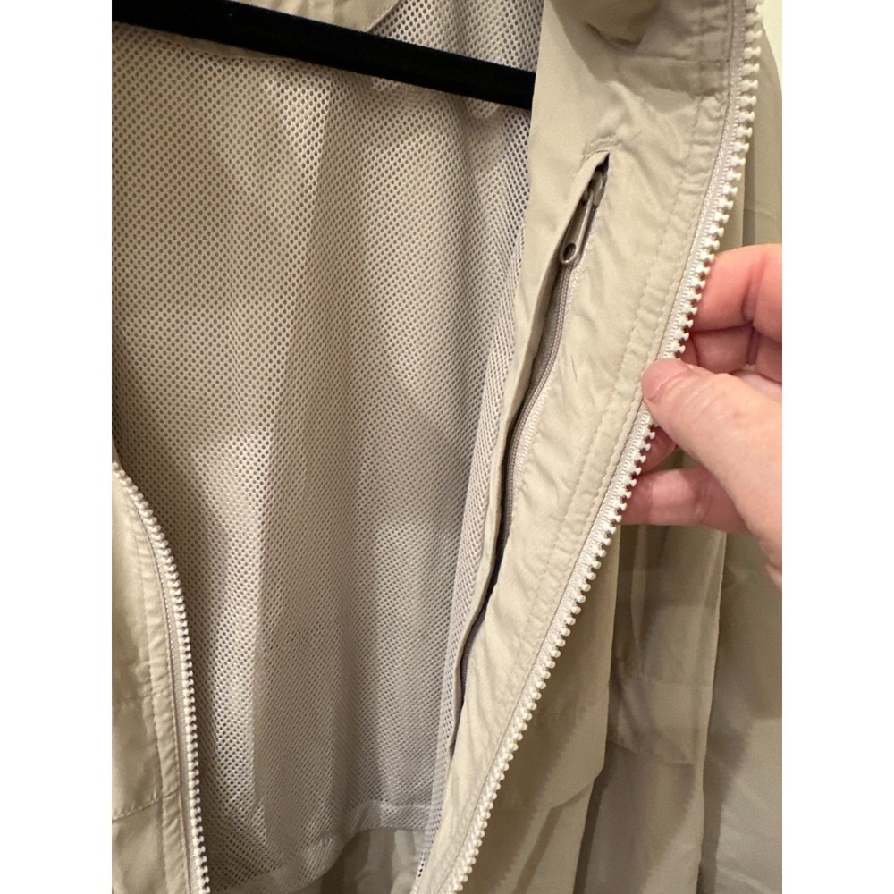 Golf Windbreaker Jacket Men's XL Tan Ventilated Hooded Mesh Lined Greg Norman - Picture 6 of 12